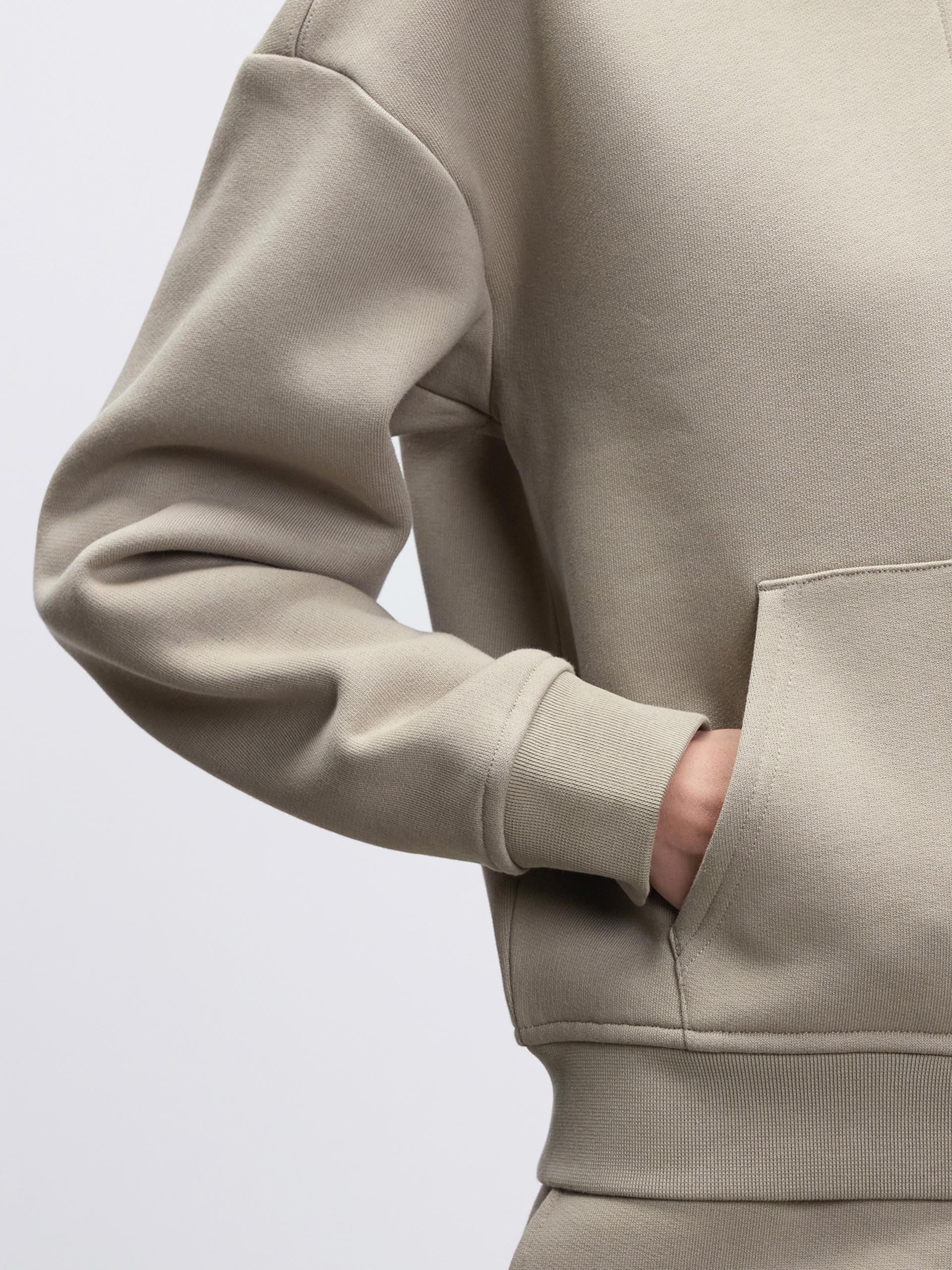 Womens Relaxed Zip Hoodie in Stone - Image 6