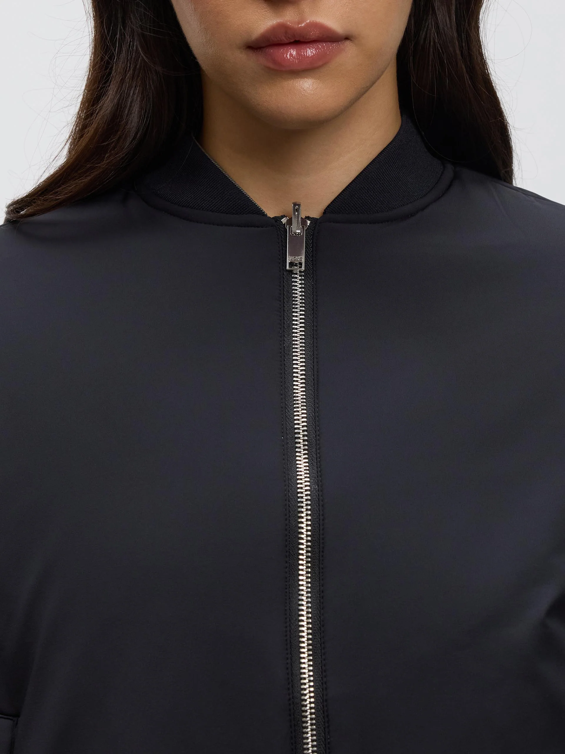 Womens Reversible Bomber Jacket in Black Sage - Image 6