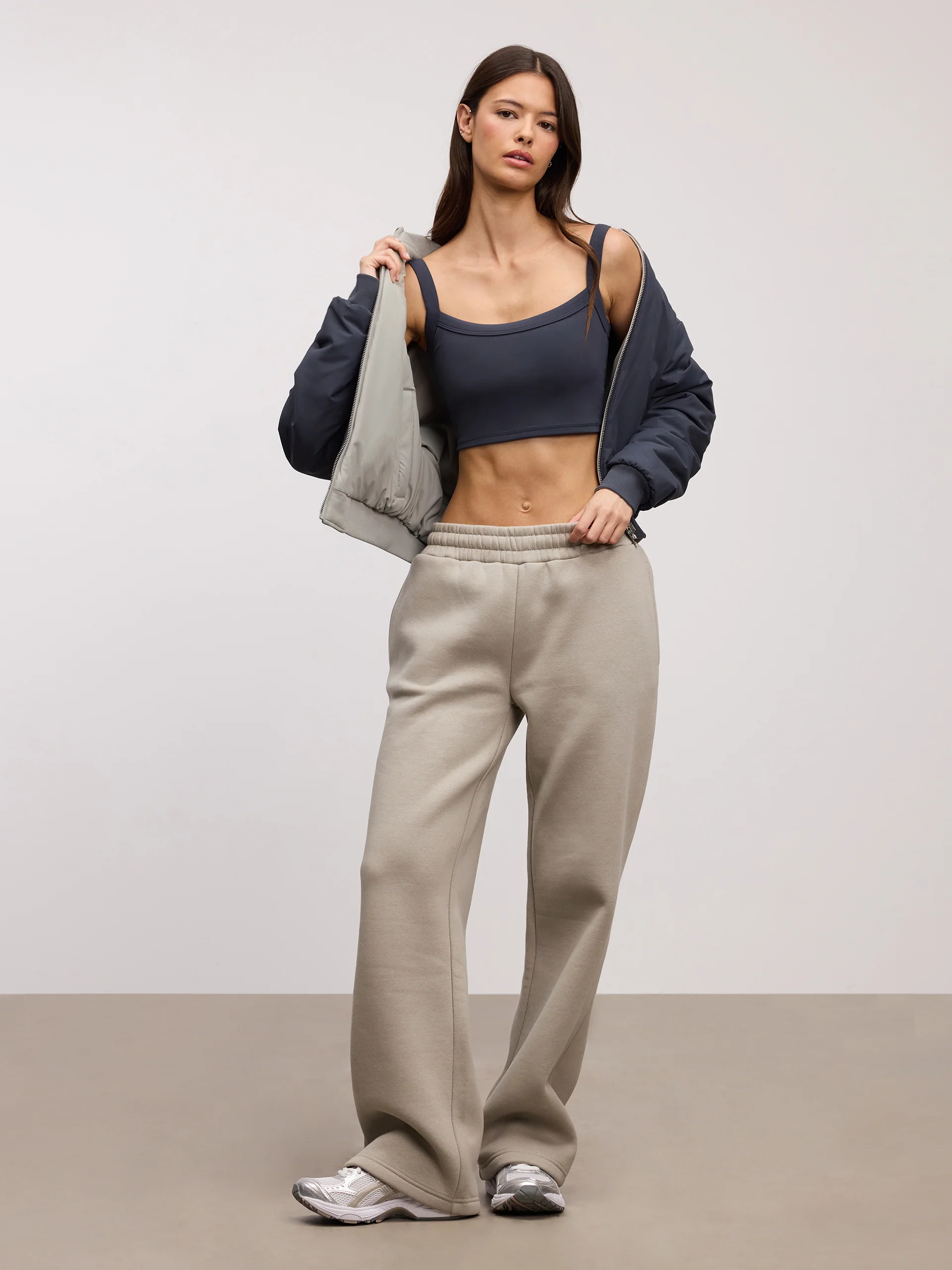 Womens Reversible Bomber Jacket in Slate Blue Stone - Image 3
