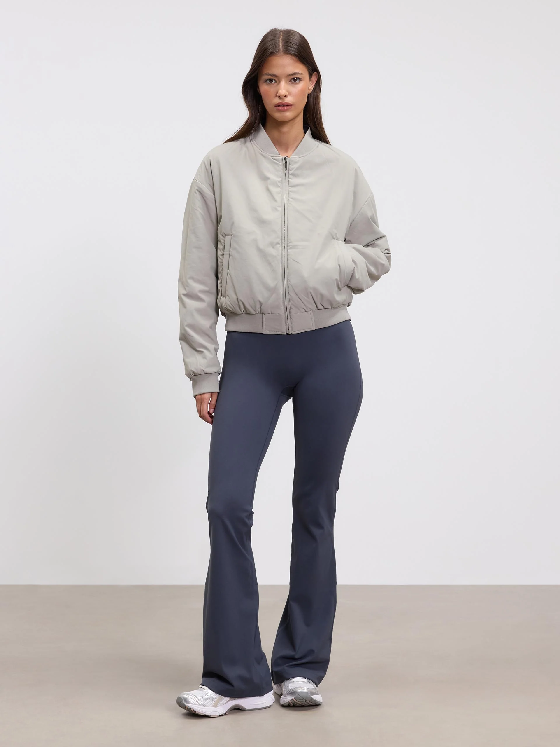 Womens Reversible Bomber Jacket in Slate Blue Stone - Image 8
