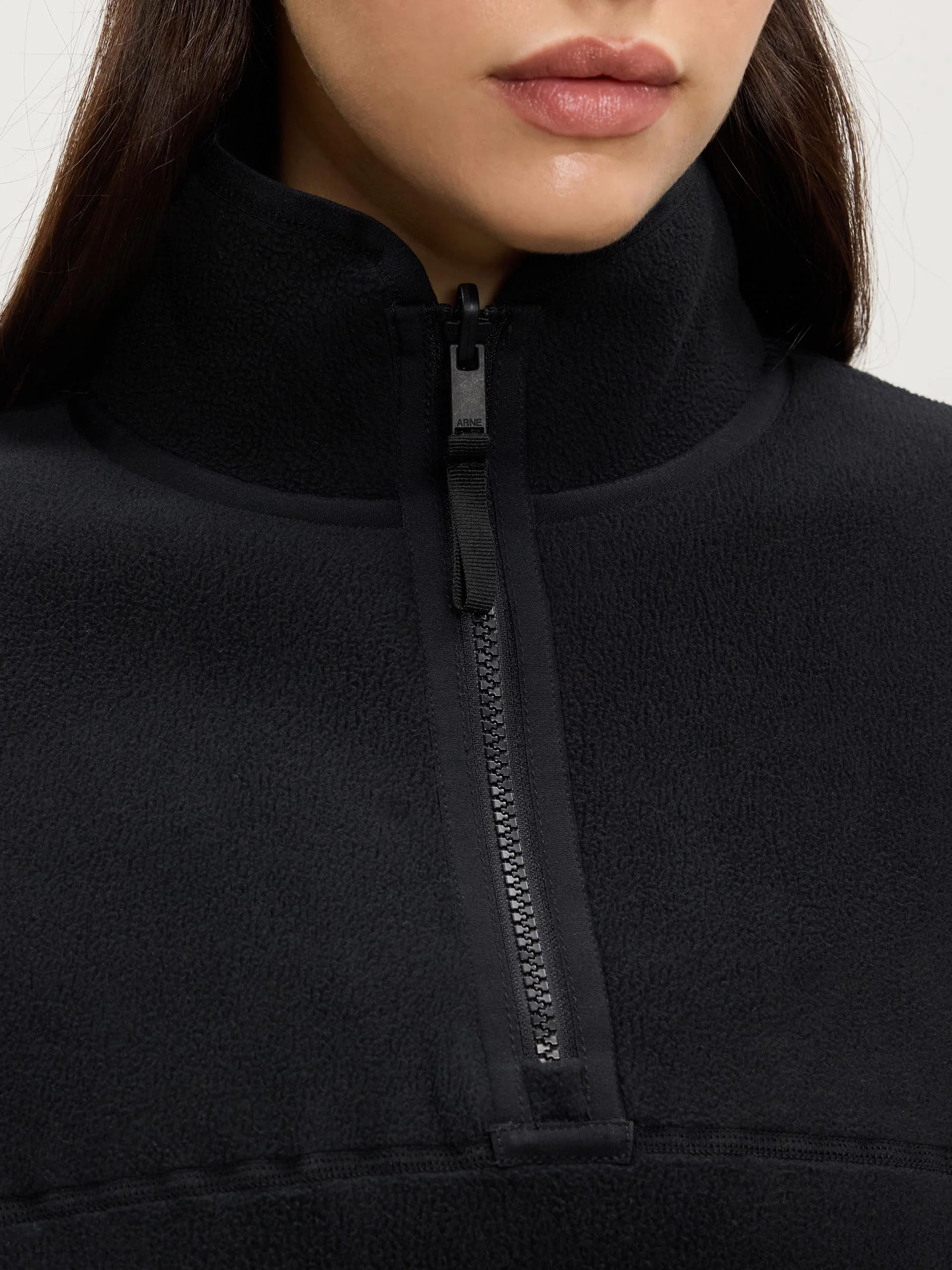 Womens Reversible Sherpa Fleece Half Zip in Black - Image 6