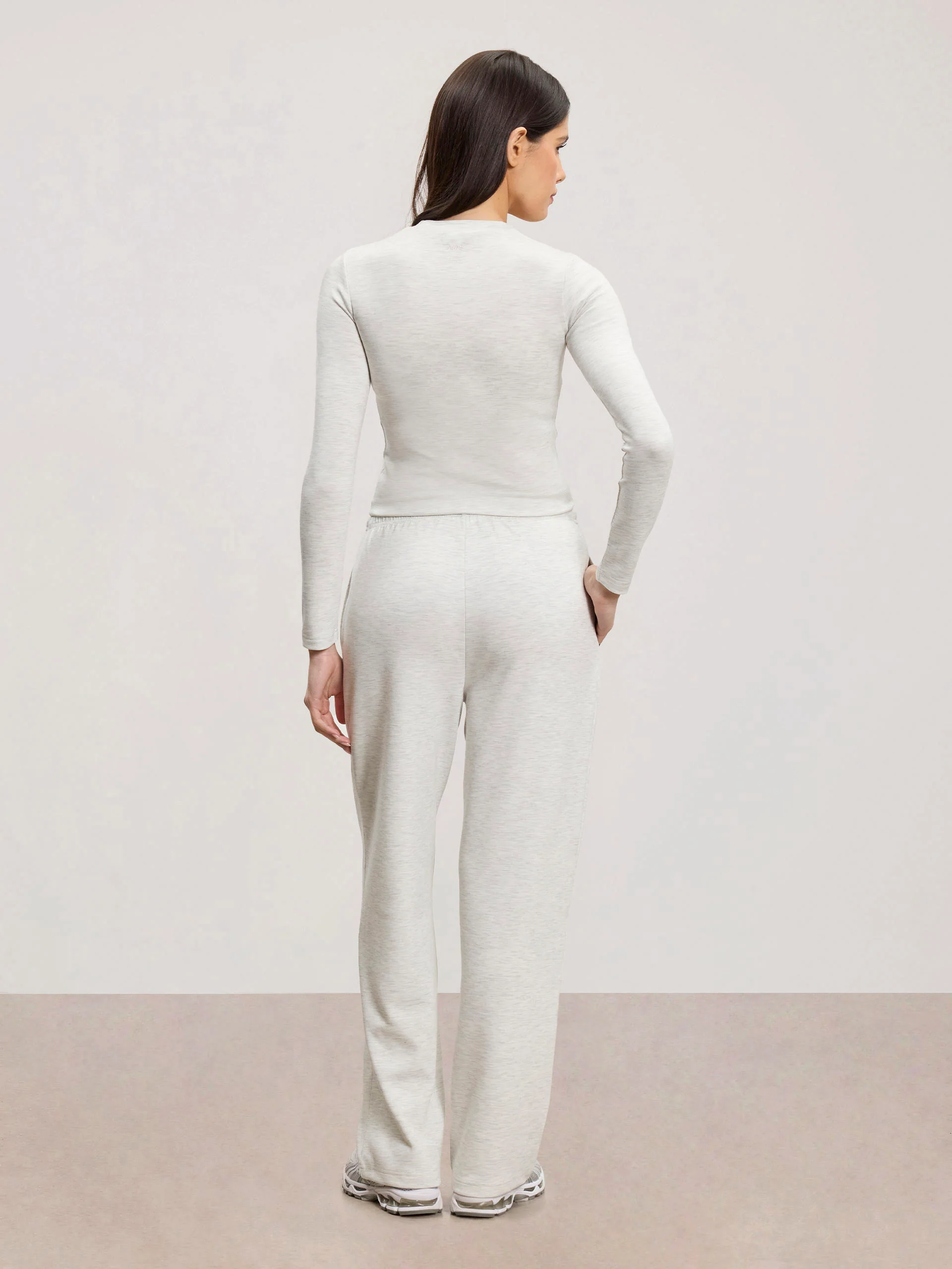 Womens Soft Interlock Jogger in Marl Grey - Image 4