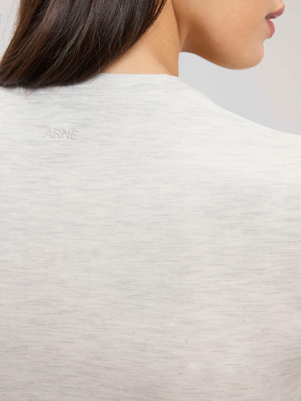 Womens Soft Interlock Long Sleeve Top in Marl Grey - Image 5