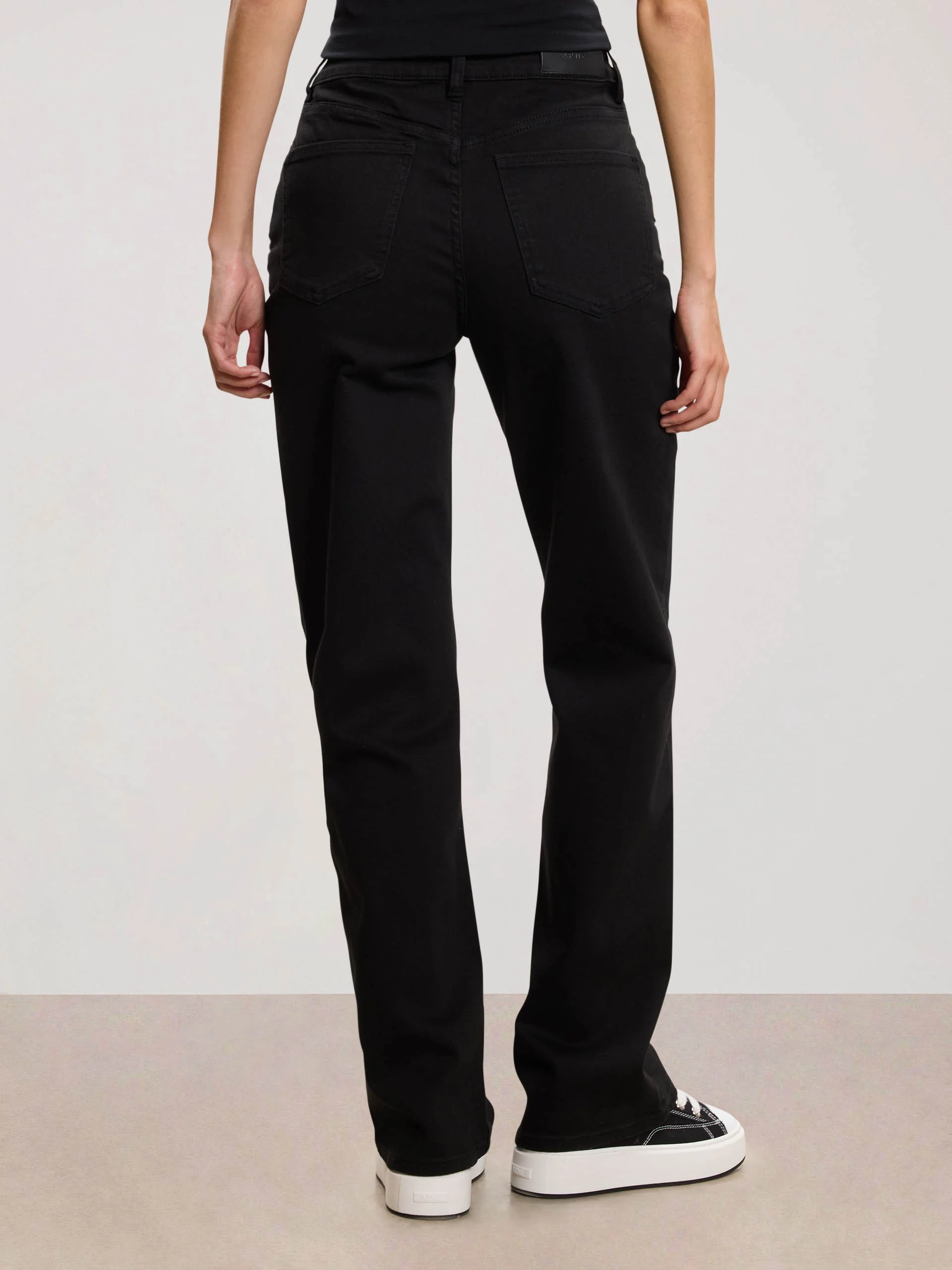 Womens Straight Leg Denim Jeans in Black - Image 3