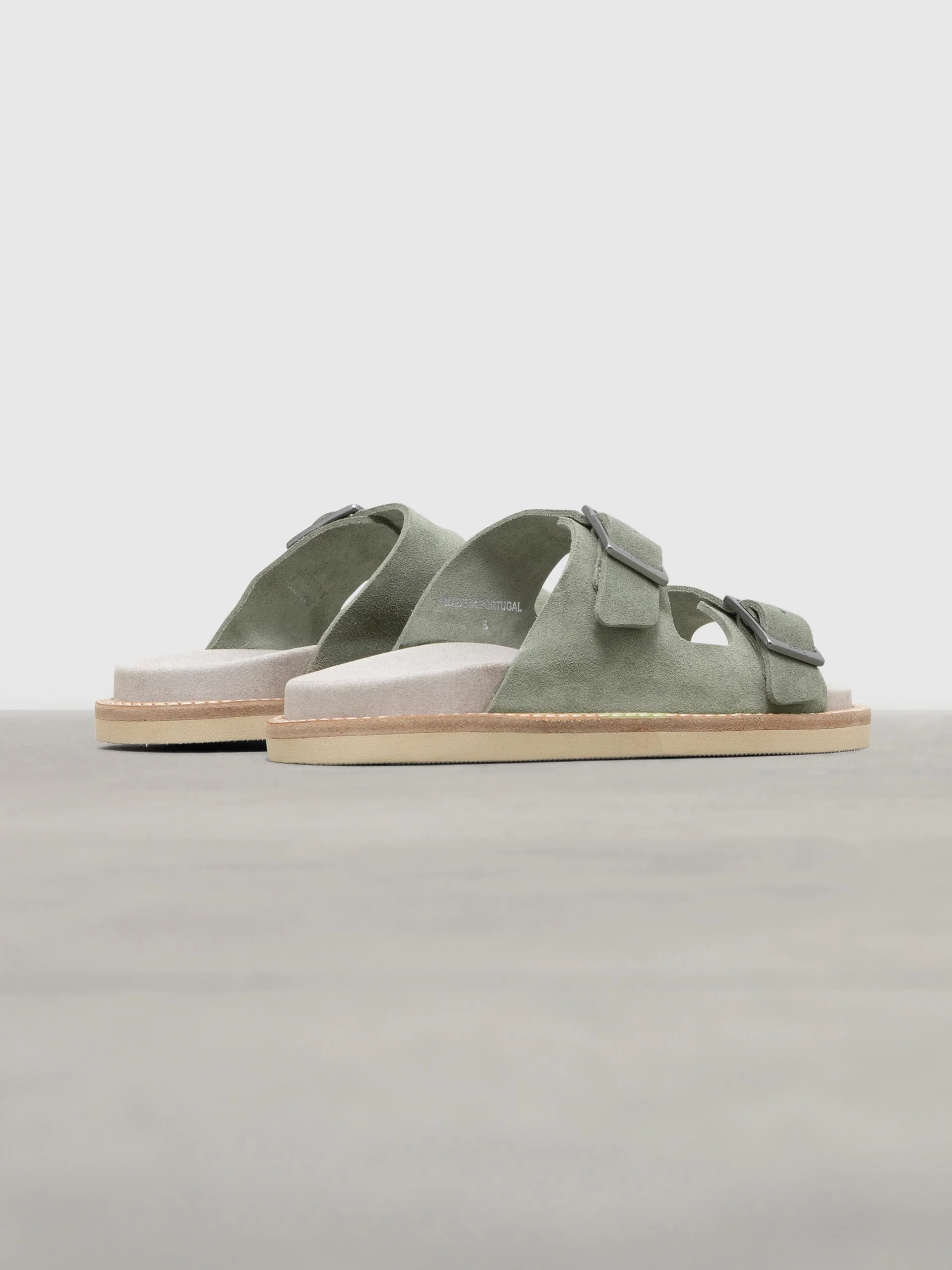 Womens Suede Sandal in Olive - Image 3
