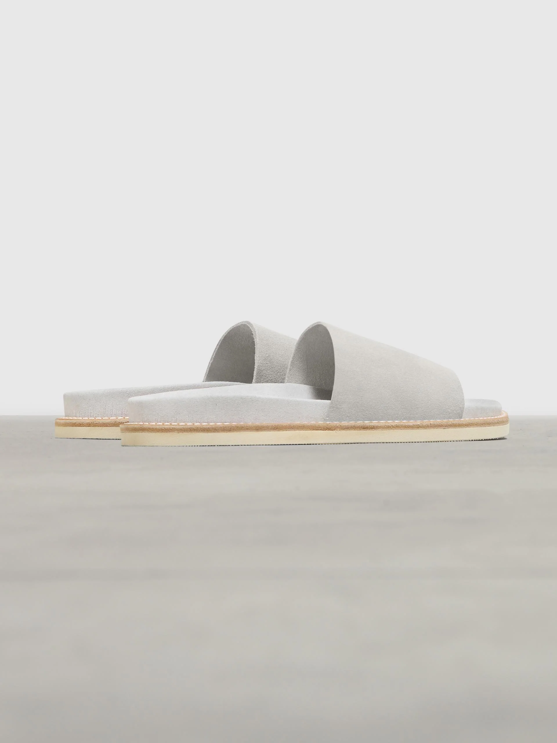 Womens Suede Slides in Grey - Image 4