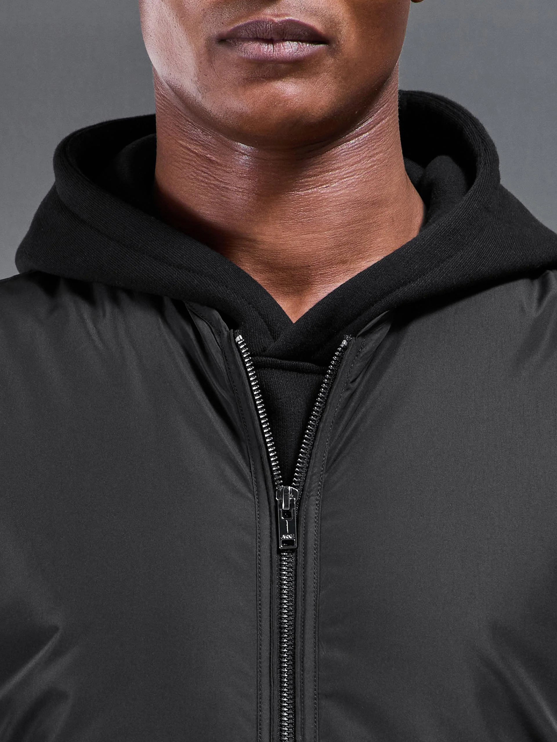 Zip Through Padded Vest in Black - Image 4